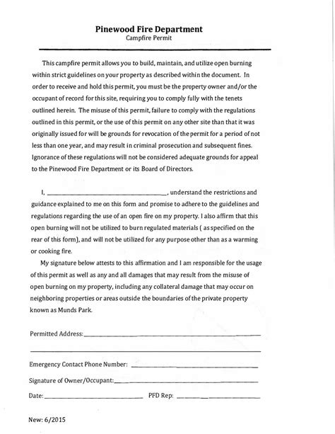 Burn Permit » Pinewood Fire Department