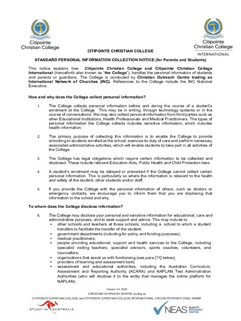 Fillable Online Personal Information Collection Notice Fax Email Print ...