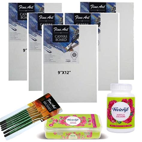 Pidilite Painting Kit - Sunflower kit (10 Shades) + Acrylic Colour ...