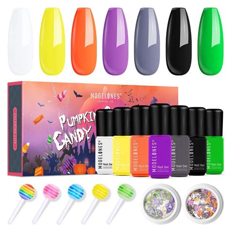 Modelones 7pcsbox Nail Polish Set Soak Off UV Gel Nail Art Nude Color Kit Semi Permanent Hybrid ...