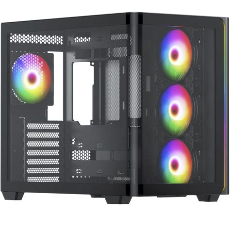 Gabinete Gamer SuperFrame Power Cube Cristal, Mid Tower, Vidro Temperado, ATX, RGB, Com 4 Fans ...