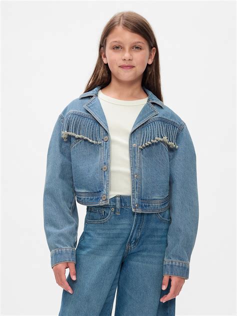 Kids Fringe Western Denim Jacket | Gap