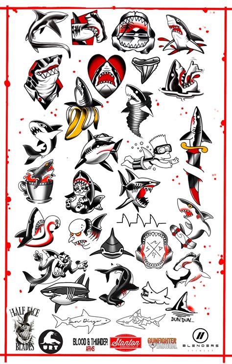 American traditional shark tattoo flash | Orangetattooshop.com