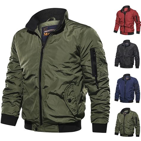 APEXFWDT Men's Lightweight Bomber Jacket Big and Tall Windbreaker ...
