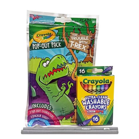 Crayola Pop-out The Trouble with T-Rex with Washable Crayola Travel ...