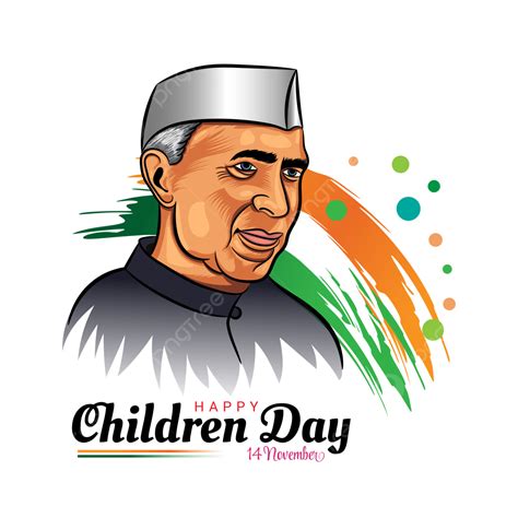 Happy Children Day Greeting Design With Nehru Illustration, 14 November ...