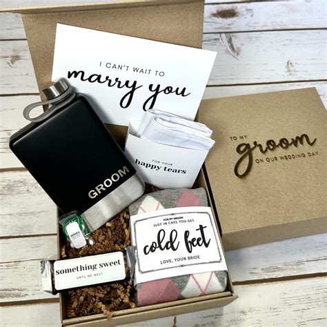 Groom Gift From Bride on Wedding Day, Groom Gift Box With No Cold Feet ...