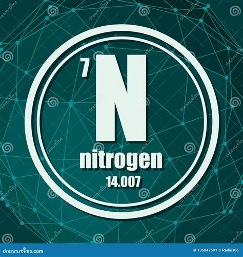 Nitrogen chemical element. stock vector. Illustration of flat - 136847591