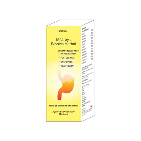 HYPERACIDITY + FLATULENCE + DYSPEPSIA + HEARTBURN Syrup Bionics Herbal