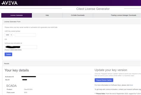 Request procedure for a Plant SCADA (Citect SCADA) Floating License ...