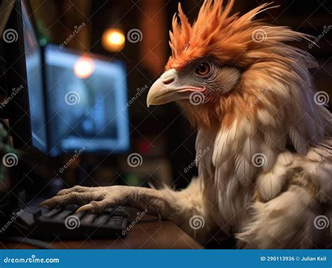 Image result for Hen Using a Computer