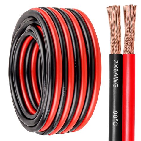 6 Gauge Wire 2 Conductors Copper Wire, 6 AWG Battery Cable Oxygen Free ...