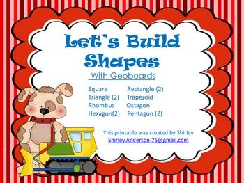 Let's Build Shapes (Geoboards) by Shirley Anderson | TPT