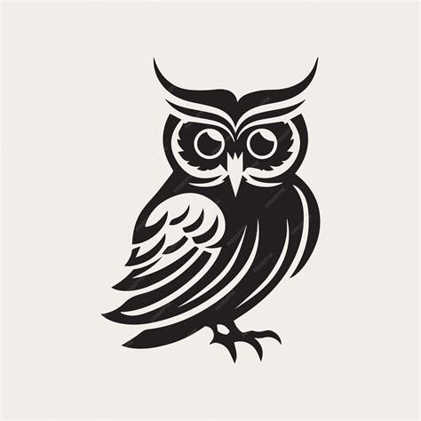 Premium Vector | Owl one color vector logo emblem or icon tattoo art ...