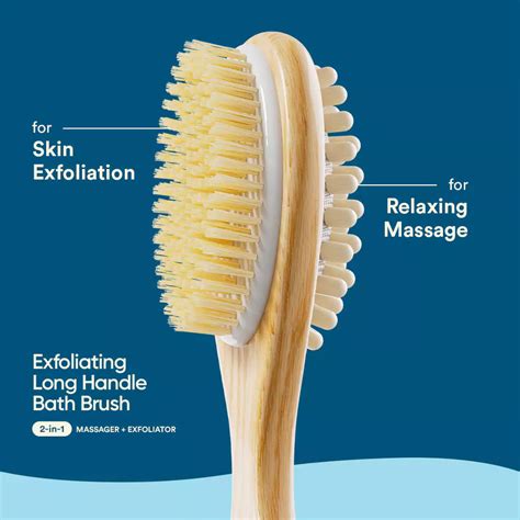2-in-1 Long Handle Exfoliating + Massage Body Brush - Try Bloom