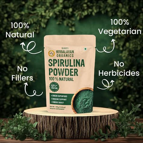 Buy Vlado's Himalayan Organics, Spirulina Powder, 62% Protein Superfood ...