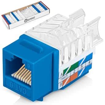 Everest Media Solutions 45-Degree Angled CAT6 Keystone Jack in Blue ...