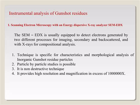 Gunshot residue, forensic analysis and interpretation ppt 03 | PPT