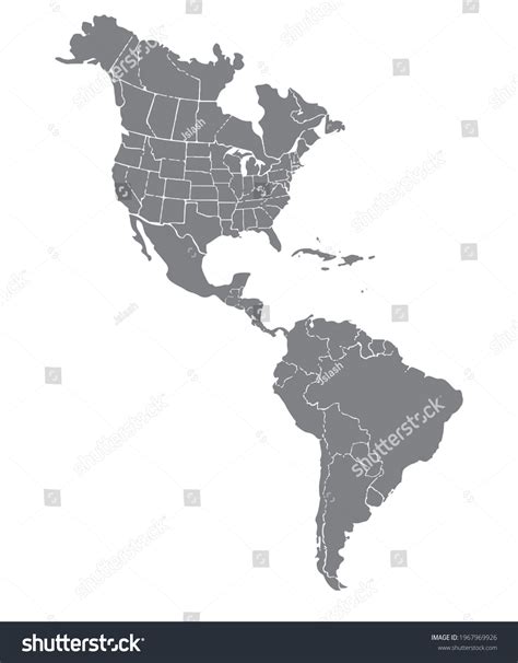 Political Map American Continent Devided Countries Stock Illustration 1967969926 | Shutterstock - map of america continent with countries