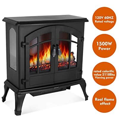 Buy HEMBOR 24’’ Electric Fireplace Heater, 1500W Freestanding Stove ...