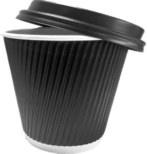 Biodis Pack of 100 Paper Biodis Ripple Paper Disposable Coffee Tea Cup ...
