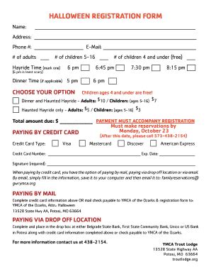 Fillable Online HAUNTED HAYRIDE Fax Email Print - pdfFiller