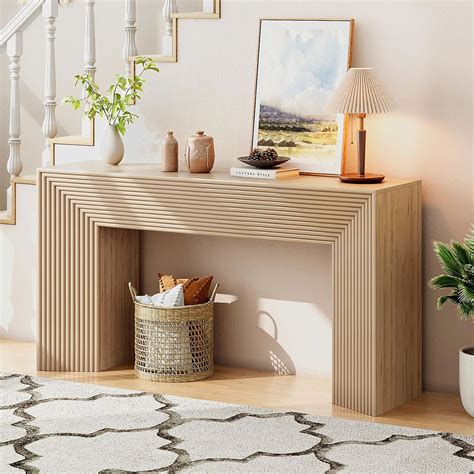 Amazon.com: 55-Inch Wood Entryway Table with Storage, Narrow Long Sofa ...