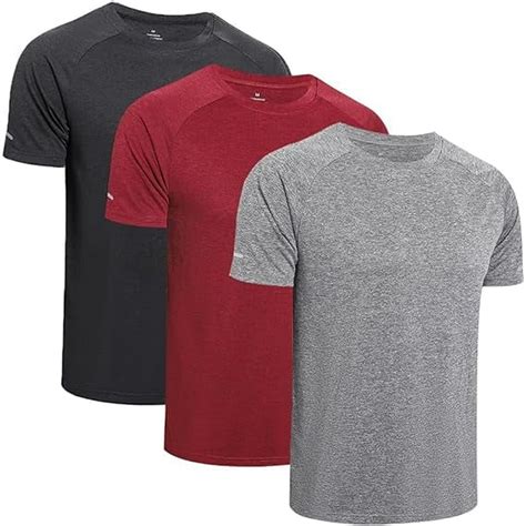 3 Pack Mens T Shirts Dry Fit Gym Tops for Men Crew Neck Running Top ...