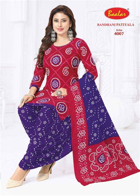 Baalar Bandhani Patiyala Vol 4 Cotton Patiyala Salwar Suits Surat Wholesale