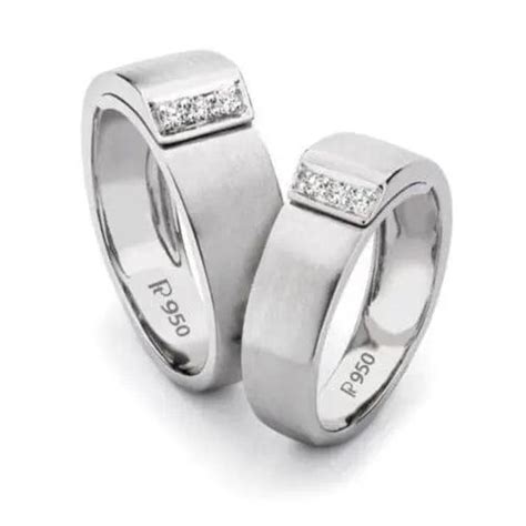 Heavy Platinum Love Bands with Diamonds SJ PTO 126
