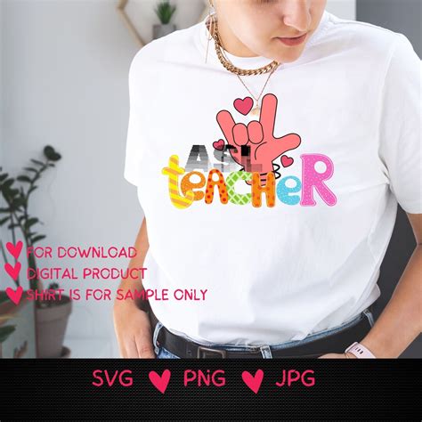 ASL Teacher Sign Language Love Svg Shirt Print ASL Letters Hand Symbols ...