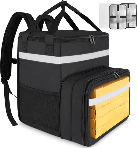 Bike Rack Bag Food Delivery Backpack, Expandable Insulated Hot Pizza ...