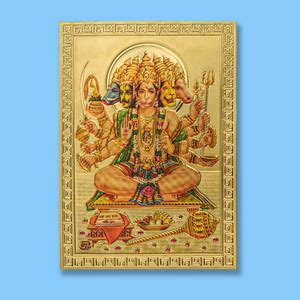 HAWAI Panchmukhi Hanuman Bajrang Bali Self Adhesive Sticker Plated ...