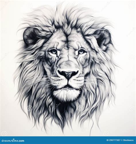 Realistic Lion Head Drawing