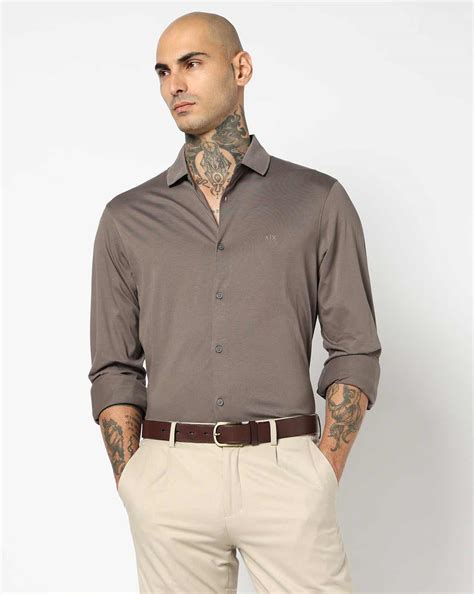Men Grey Cozy Lab Regular Fit Casual Shirts