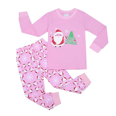 ASFGIMUJ Little Girls Christmas Pajamas Sets For Toddler Cotton Print ...