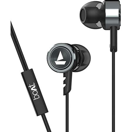 boAt BassHeads 100 in-Ear Wired Headphones with Mic (Black) : Amazon.in ...