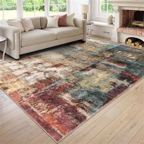 Lahome Modern Abstract Living Room Rug 8x10, Washable Rugs 8x10 Area ...