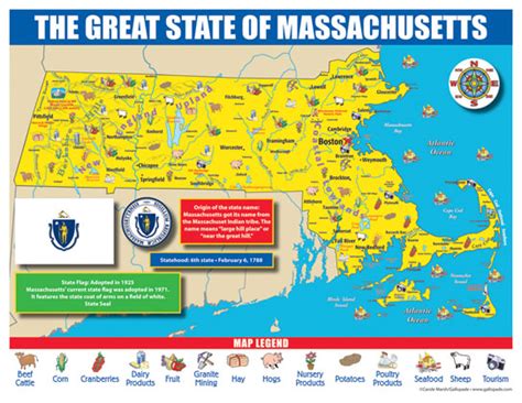 Educational Maps Massachusetts State Map Pack - 30 Educational Student ...