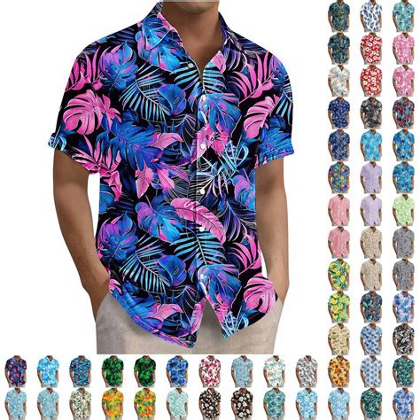 Yieetim Mens Swim Shirts, Tropical Holiday Summer Beach Short Sleeve ...