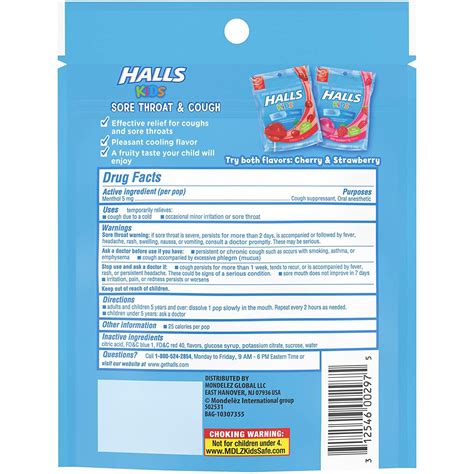 HALLS KIDS Cherry Cough & Sore Throat Pops - 10 Pops | Soothing Relief ...