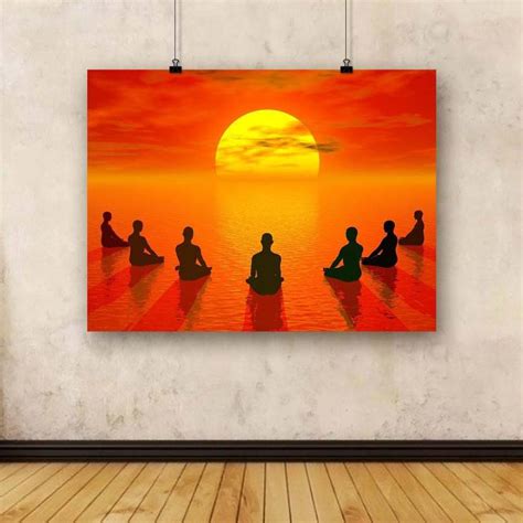 Artzfolio Lotus Position Meditation Unframed Art Print Canvas 30 inch x ...