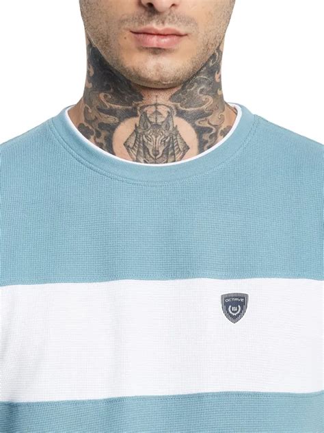 Octave Colorblocked Round Neck Cotton T-shirt