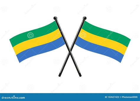 Gabon Flag. Official national symbol of Gabonese Republic. Traditional ...