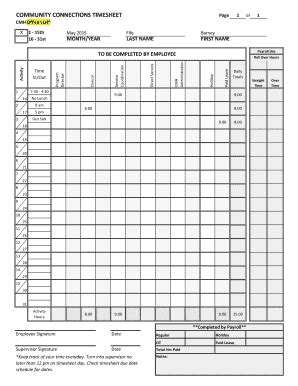 Community Connections Timesheet - Blank Fillable Template | Fill Out ...