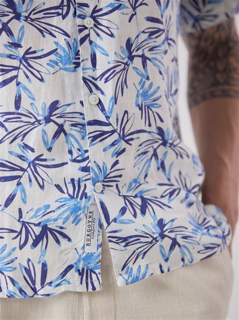 White Blue Print | Half Sleeves – Burgoyne