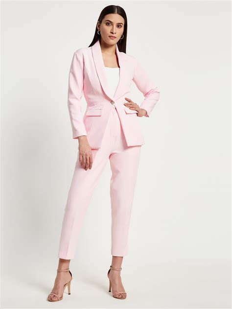 Flamingo Blazer Set by Maden Couture | Blush Pink Single Breasted ...