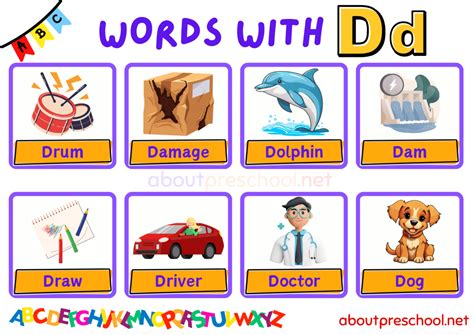 Words That Begin With D - About Preschool