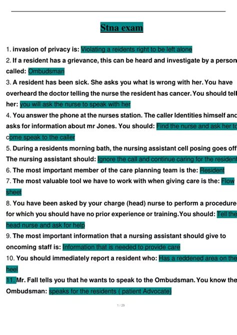 STNA PRACTICE TEST EXAM 2025 WITH 100% CORRECT ANSWERS - STNA - Stuvia US