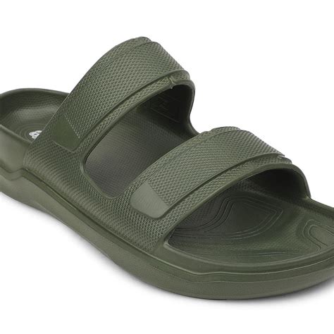 Buy A-HA Olive Green Casual Slides For Men FDL-2 By Liberty
